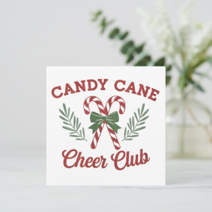 Candy Cane Christmas Cheer Club Coquette Matching Feiertagskarte