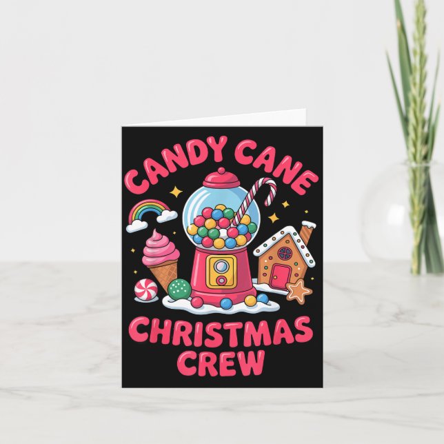 Candy Cane Christmas Crew Gumball Gingerbread Pepp Karte (Vorderseite)
