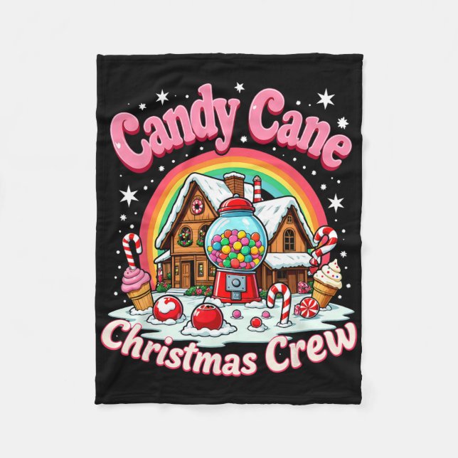 Candy Cane Christmas Crew House Candy Security Can Fleecedecke (Vorderseite)