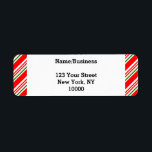 Candy Cane Christmas Custom<br><div class="desc">Das Muster ist grün, rot und weiß. Benutzerdefinierte Rücksendeadressen-Aufkleber. Text bearbeiten, um ihn anzupassen.</div>