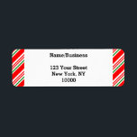 Candy Cane Christmas Custom<br><div class="desc">Das Muster ist grün,  rot und weiß. Benutzerdefinierte Rücksendeadressen-Aufkleber. Text bearbeiten,  um ihn anzupassen.</div>
