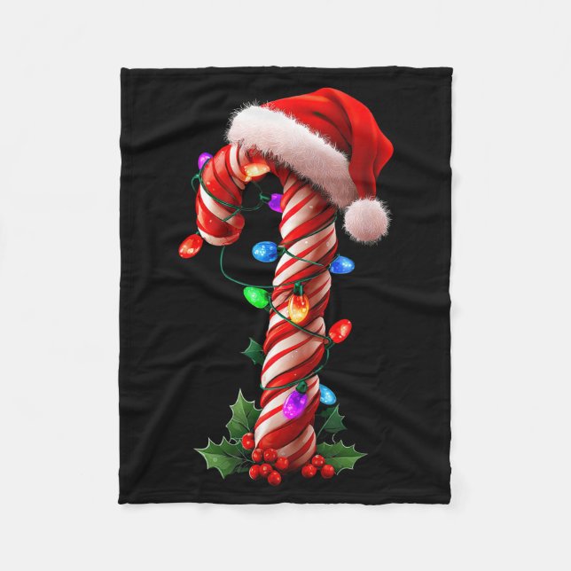 Candy Cane Christmas Design Boys Girls Kids Adults Fleecedecke (Vorderseite)