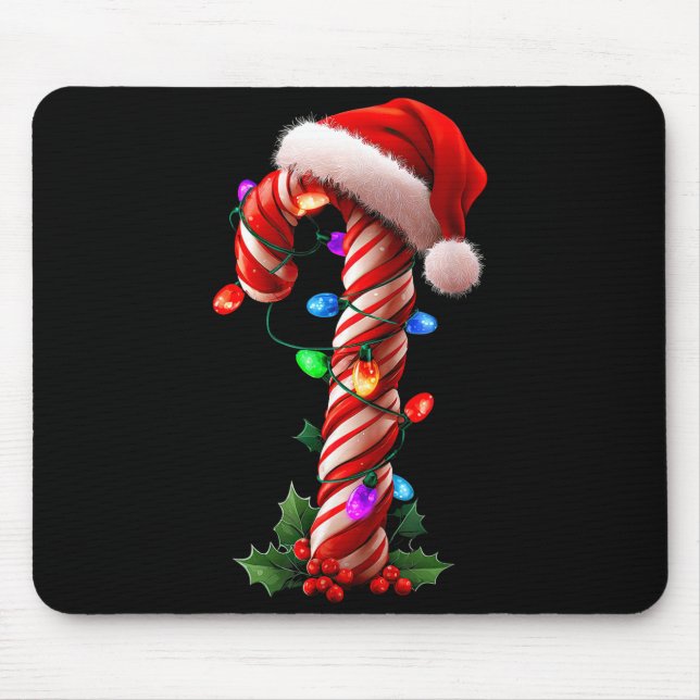 Candy Cane Christmas Design Boys Girls Kids Adults Mousepad (Vorne)