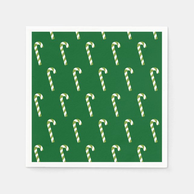 Candy Cane Christmas Green Serviette (Vorderseite)