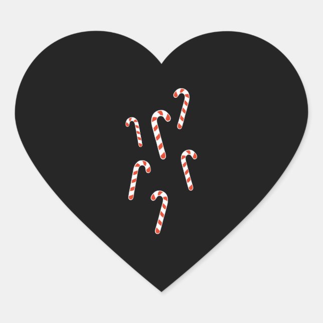 Candy Cane Christmas Herz-Aufkleber (Vorderseite)