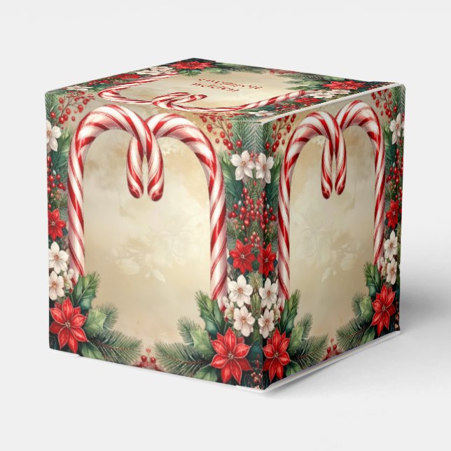 Candy Cane Christmas Holiday Favor Box Geschenkschachtel (Rückseite)