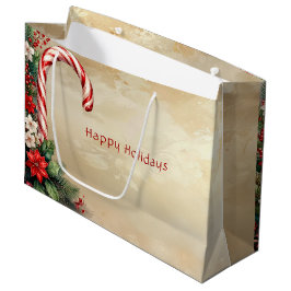 Candy Cane Christmas Holiday Gift Bag Große Geschenktüte