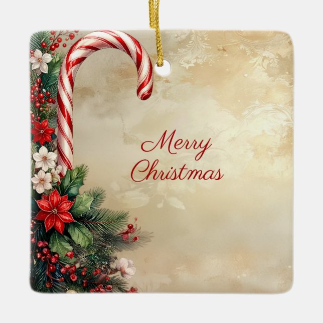 Candy Cane Christmas Holiday Ornament (Vorderseite)