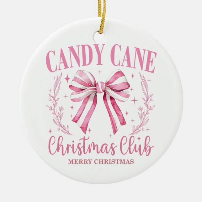 Candy Cane Christmas Keepake Keramik Ornament (Vorne)