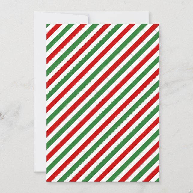 Candy Cane Christmas Stripes Red Green Einladung (Vorderseite)