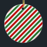 Candy Cane Christmas Stripes Red Green Keramik Ornament<br><div class="desc">Candy Cane Christmas Stripes Red Green</div>