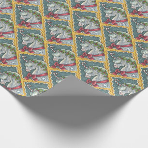 CANDY CANE CHRISTMAS UNICORN, PFERDEPAPIER GESCHENKPAPIER