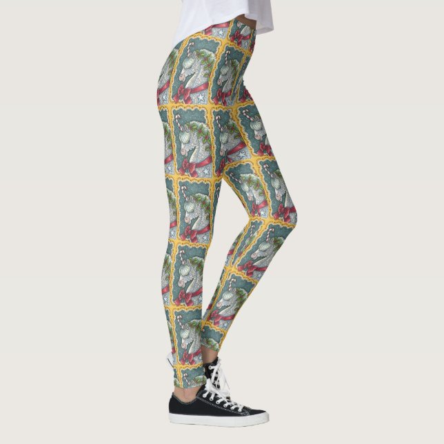 CANDY CANE CHRISTMAS UNICORN, PONY PONY LEGGINGS (Rechts)
