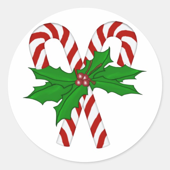 Candy Cane Collection Runder Aufkleber (Vorderseite)