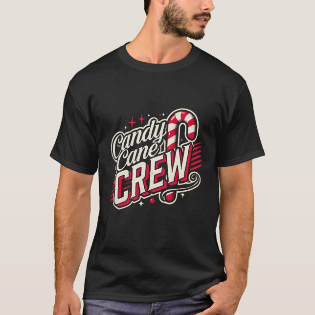 Candy Cane Crew Christmas Cute Holiday Group Art T-Shirt (Vorderseite)
