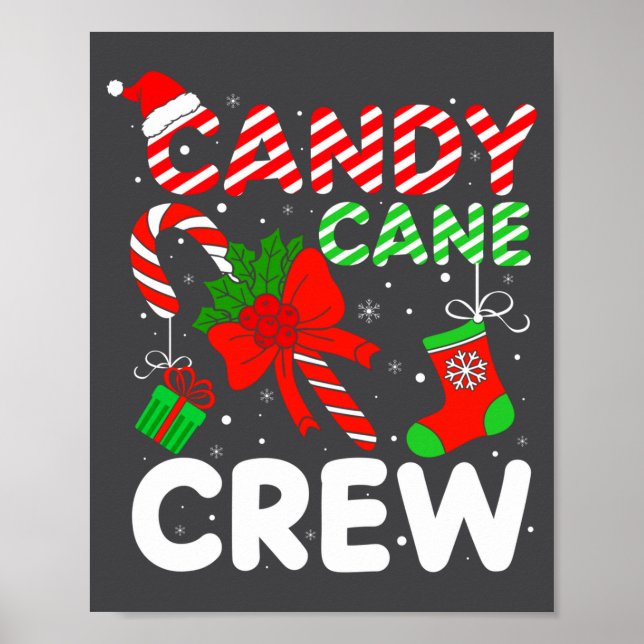 Candy Cane Crew Christmas Funny Xmas Matching Fami Poster (Vorne)