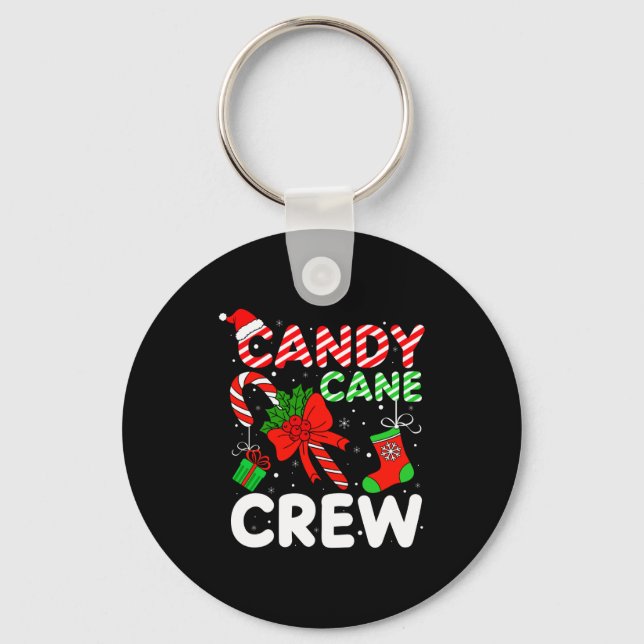 Candy Cane Crew Christmas Funny Xmas Matching Fami Schlüsselanhänger (Vorderseite)