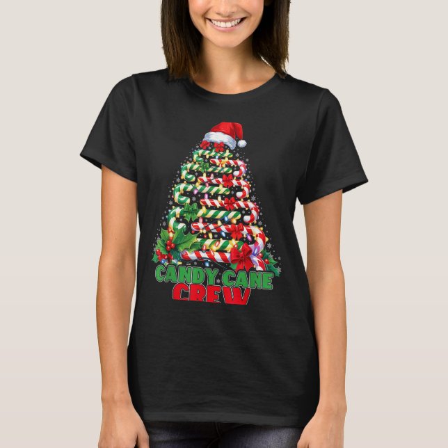 Candy Cane Crew Christmas Funny Xmas Matching Fami T-Shirt (Vorderseite)