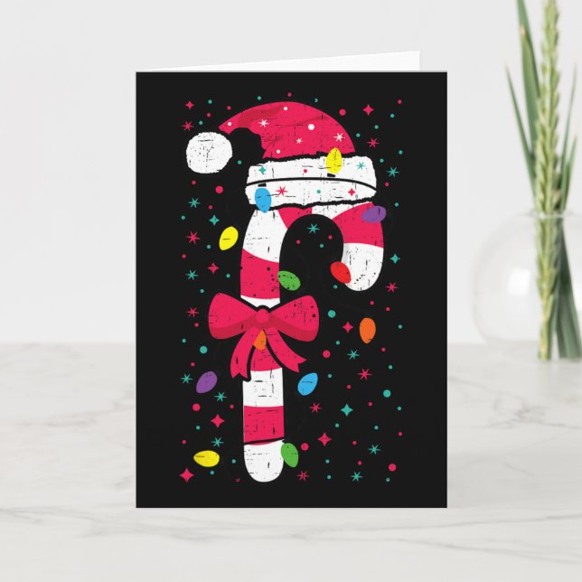 Candy Cane Crew Christmas Lights Family Matching X Karte (Vorderseite)