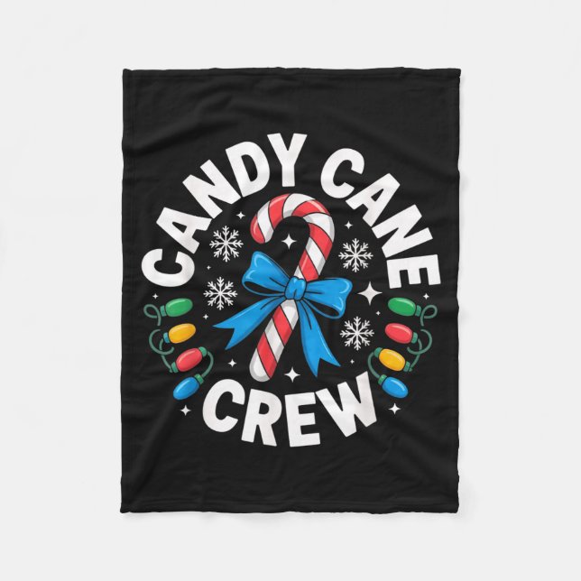 Candy Cane Crew Funny Christmas Candy Lover X-mas  Fleecedecke (Vorderseite)