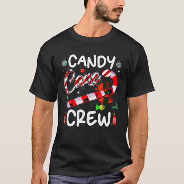 Candy Cane Crew Funny Christmas Candy Lover X mas T-Shirt (Vorderseite)
