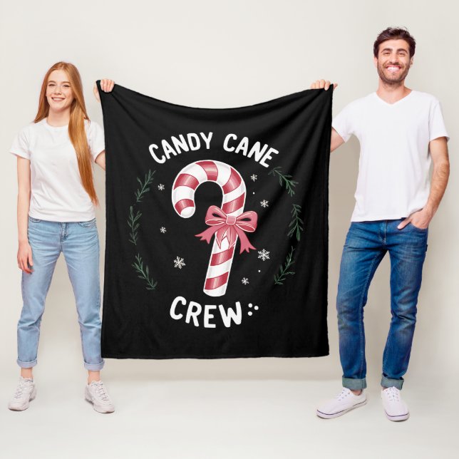 Candy Cane Crew Funny Christmas Candy Lover Xmas Fleecedecke (Beispiel)