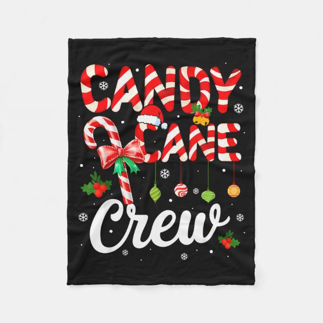 Candy Cane Crew Funny Christmas Holiday Family Men Fleecedecke (Vorderseite)