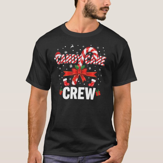 Candy Cane Crew Funny Christmas Holiday Shirt with (Vorderseite)