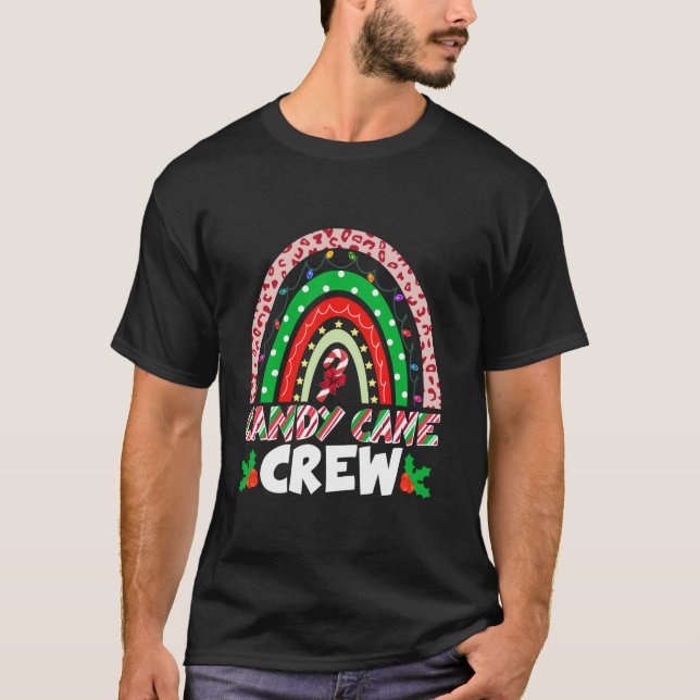 Candy Cane Crew Funny Christmas Matching kann T-Shirt (Vorderseite)
