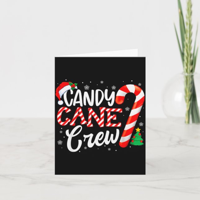 Candy Cane Crew Funny Xmas Christmas Pajamas Men W Karte (Vorderseite)