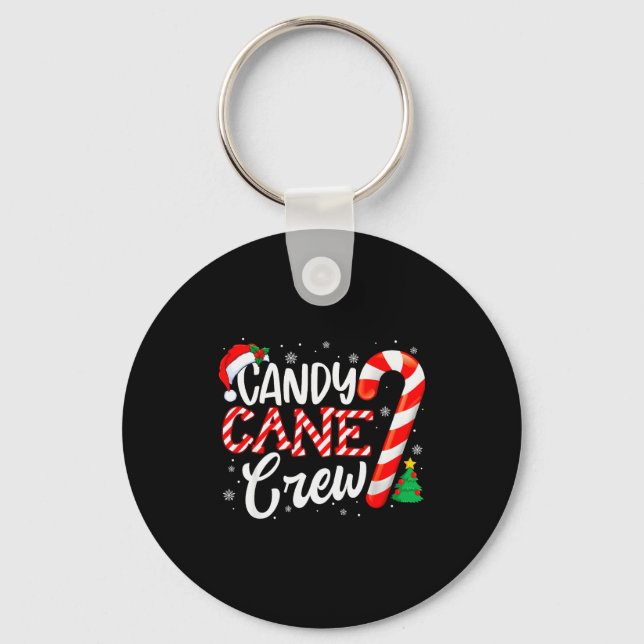 Candy Cane Crew Funny Xmas Christmas Pajamas Men W Schlüsselanhänger (Vorderseite)