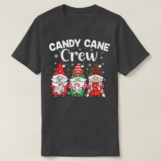 Candy Cane Crew Karo Kariertes Muster Funny Christ T-Shirt (Design vorne)