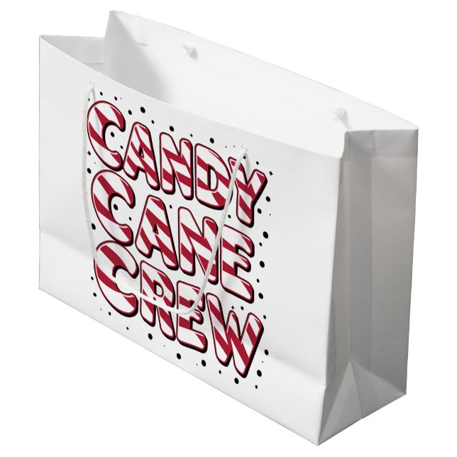Candy Cane Crew Lover Christmas Weihnachten Weihna Große Geschenktüte (Vorderseite Schrägansicht)