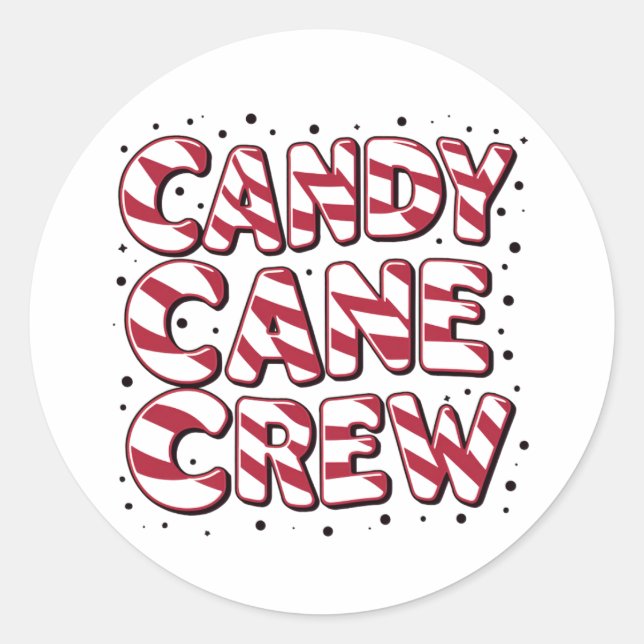 Candy Cane Crew Lover Christmas Weihnachten Weihna Runder Aufkleber (Vorderseite)