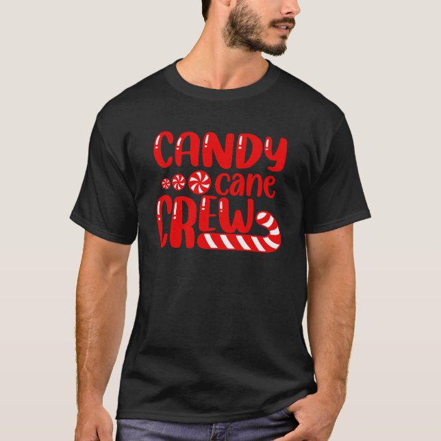 Candy Cane Crew Matching Family Group Candy Lover T-Shirt (Vorderseite)