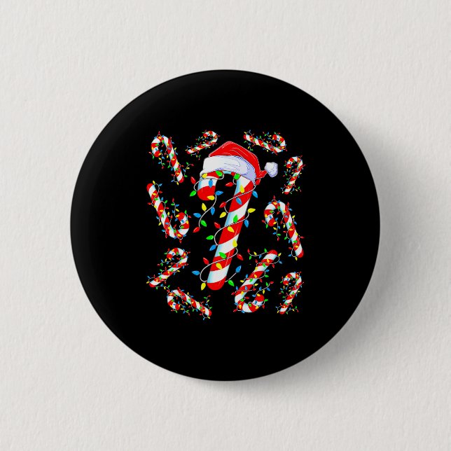Candy Cane Crew Red And White Santa Funny Christma Button (Vorderseite)