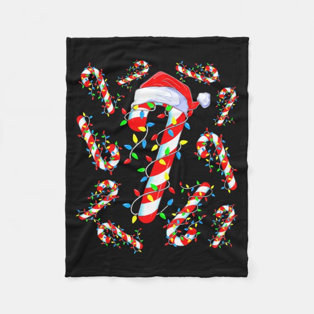 Candy Cane Crew Red And White Santa Funny Christma Fleecedecke (Vorderseite)