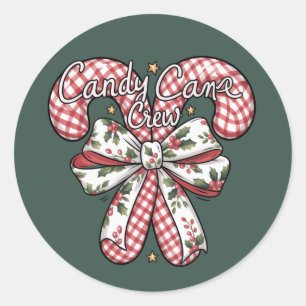Candy Cane Crew schicker Weihnachtsurlaub Runder Aufkleber