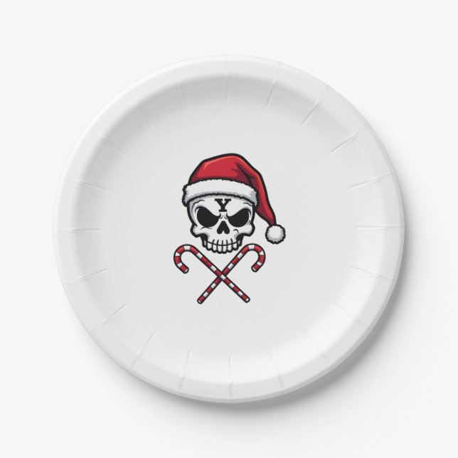 Candy Cane Crew Skull Christmas 2025 Funny Men Boy Pappteller (Vorderseite)