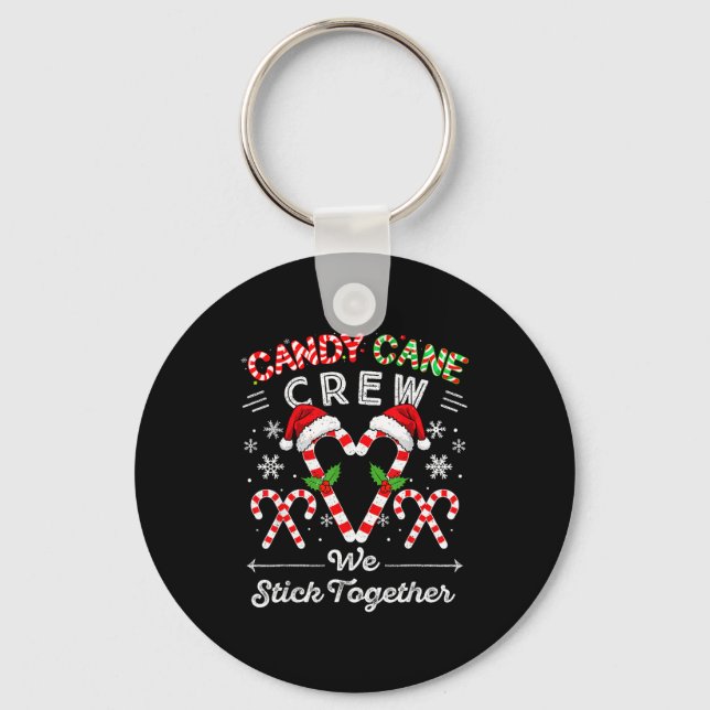 Candy Cane Crew We Stick Together Christmas Xmas M Schlüsselanhänger (Vorderseite)