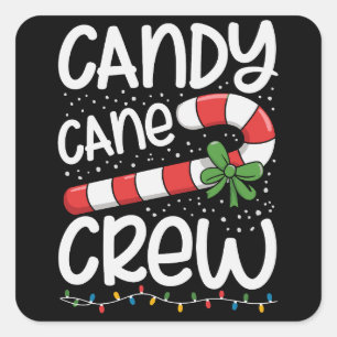 Candy Cane Crew Weihnachten Familie Xmas Ferien  Quadratischer Aufkleber