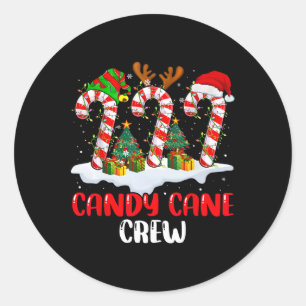 Candy Cane Crew Weihnachten Lustige Familie passen Runder Aufkleber