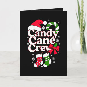 Candy Cane Crew Weihnachten Santa Hut Schneeflocke Karte