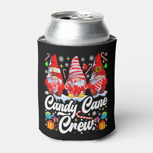 Candy Cane Crew Weihnachts Candy Lover Gnome Dosenkühler (Kanne Vorderseite)