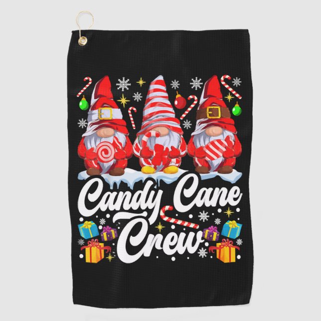 Candy Cane Crew Weihnachts Candy Lover Gnome Golfhandtuch (Vorderseite)