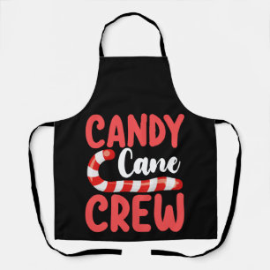 Candy Cane Crew Weihnachts-Familien-Feiertags-Pyja Schürze