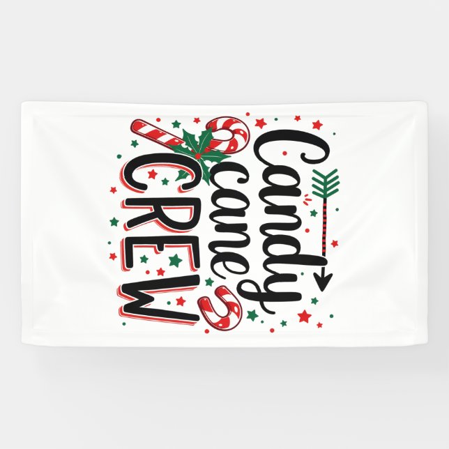 Candy Cane Crew Weihnachtssnack Matching Cousins Banner (Horizontal)