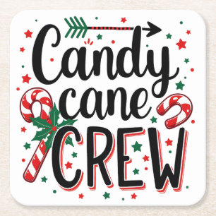 Candy Cane Crew Weihnachtssnack Matching Cousins Rechteckiger Pappuntersetzer