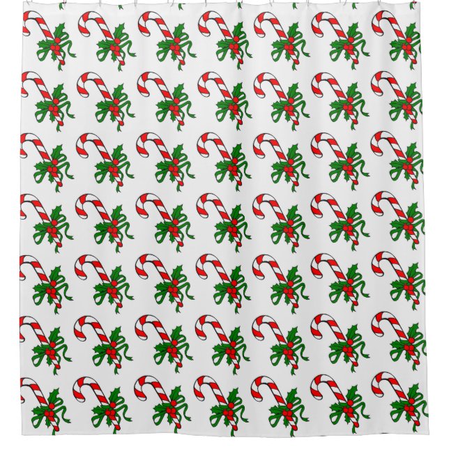 "CANDY CANE DELIGHT" SHOWER CURTAIN DUSCHVORHANG (Vorderseite)