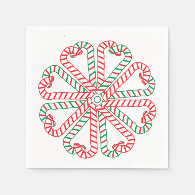 Candy Cane Design Napkin Serviette (Vorderseite)